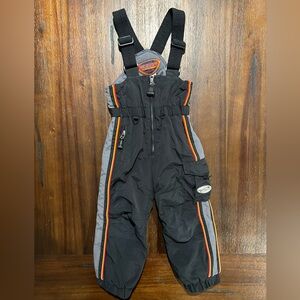 Obermeyer I-Grow Boys Sz 4 Winter Snow Overall Bib Pants Black Insulated